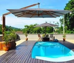 Bellas Piscinas Ombrelone Madeira Quadrado 4 00 Mt Com Floreira Trelicada
